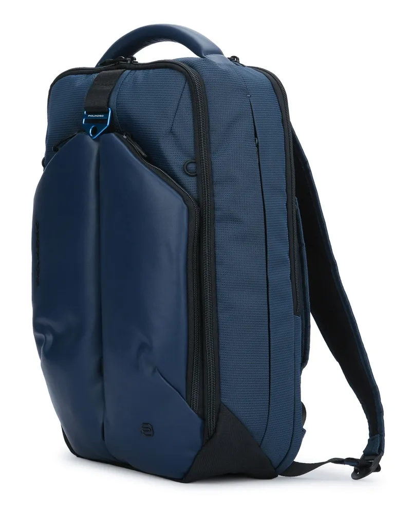 Piquadro Unisex Zaino Porta Pc 15,6 2 Comparti Tessuto E Mat Blu Zaini Bag Navy