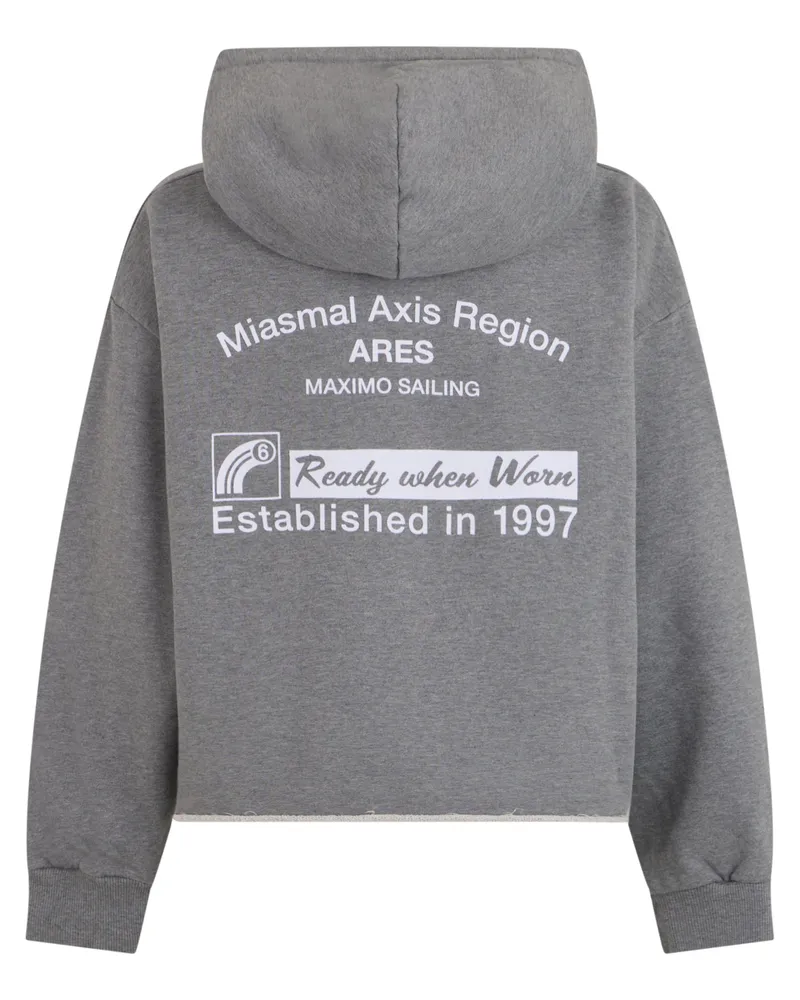 Maison Margiela Cropped Cotton Hoodie — Grey Grey