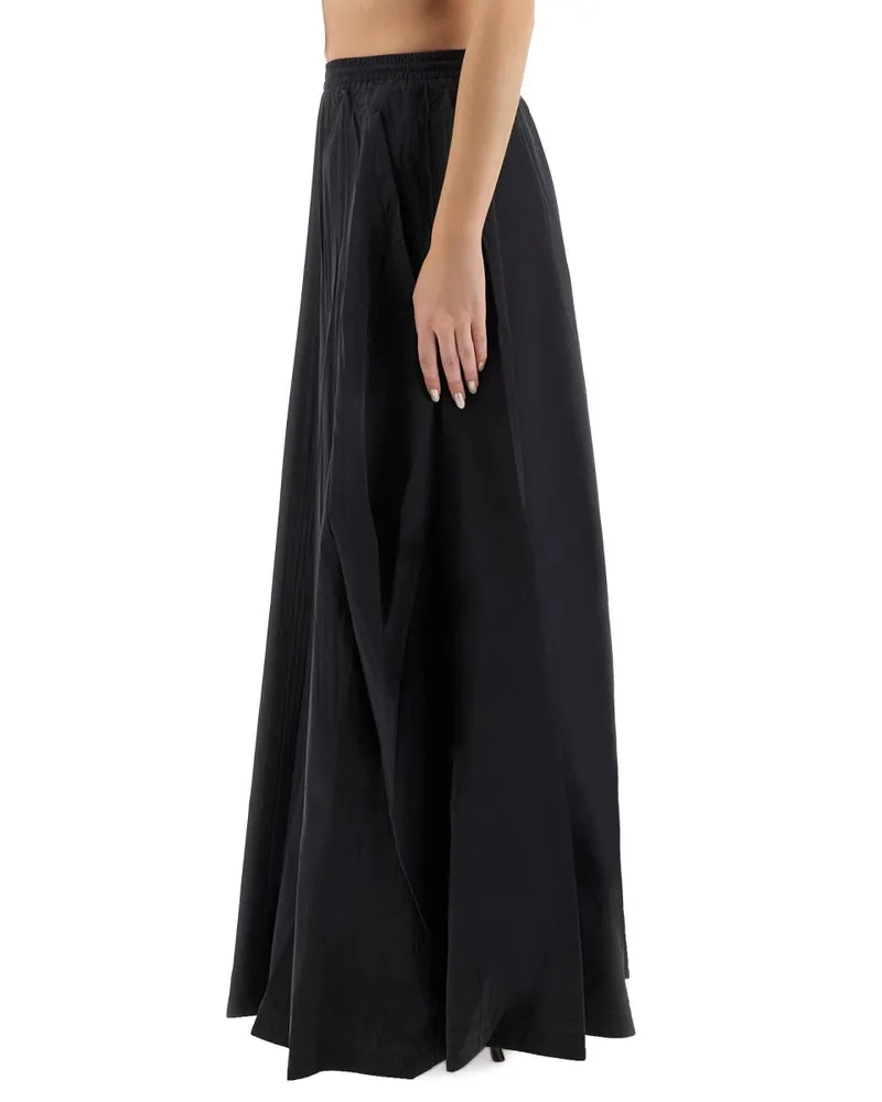 Balenciaga Fluid Polyester Maxi Skirt — Black Black