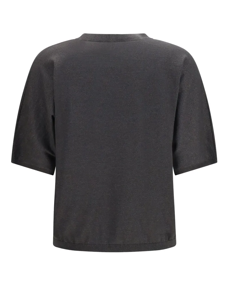 Brunello Cucinelli Cashmere and Silk Blend Sweater — Gray Gray