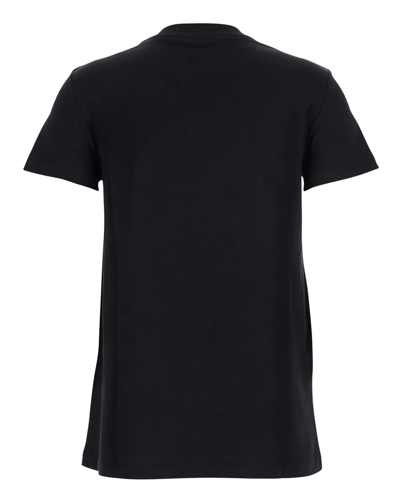 Max Mara Women's Black Cotton Crew Neck T-Shirt With Logo T-Shirts & Jerseys Black