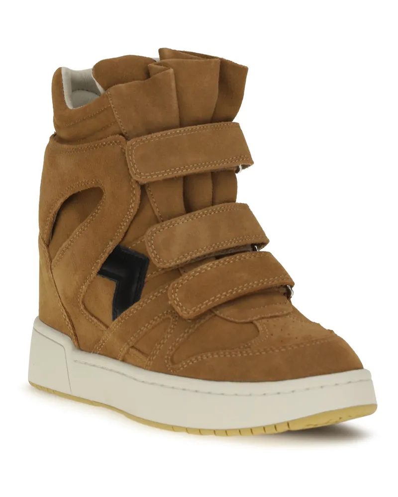 Isabel Marant Women's Leather Sneakers Cognac - Black Cognac