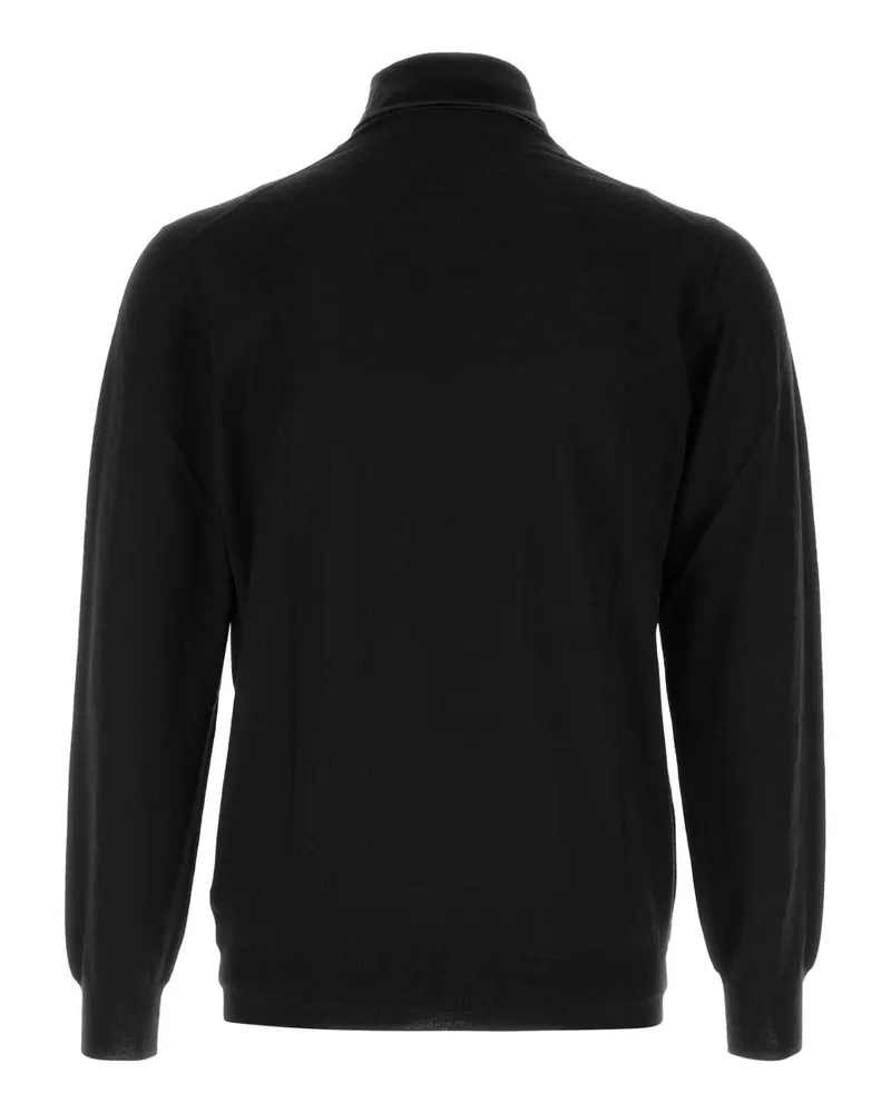 Fedeli Virgin Wool Turtleneck Sweater — Black Black