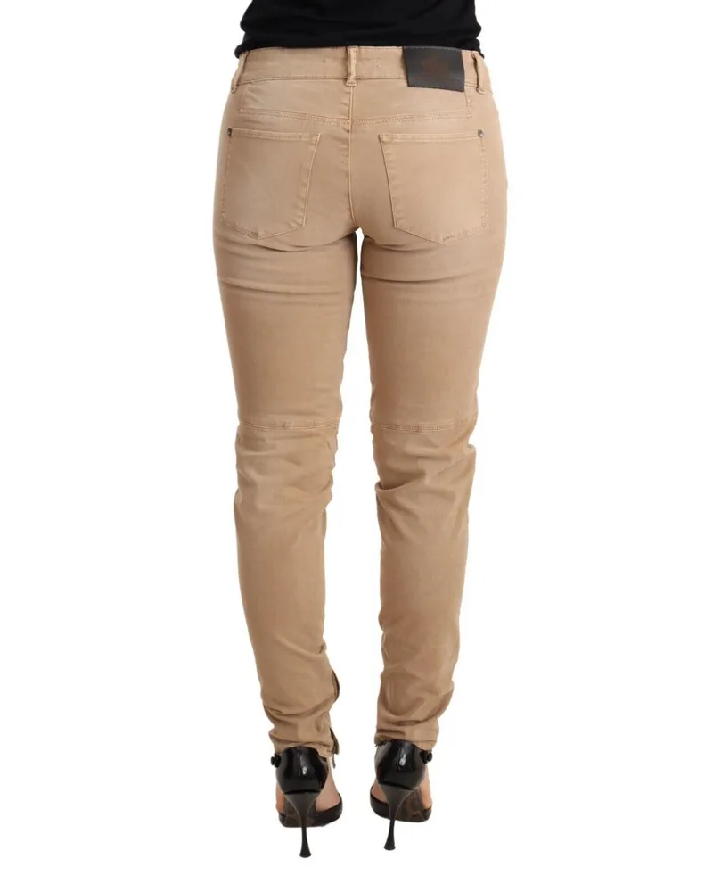 Ermanno Scervino Women's Brown Low Waist Skinny Denim Trouser Cotton Jeans Brown