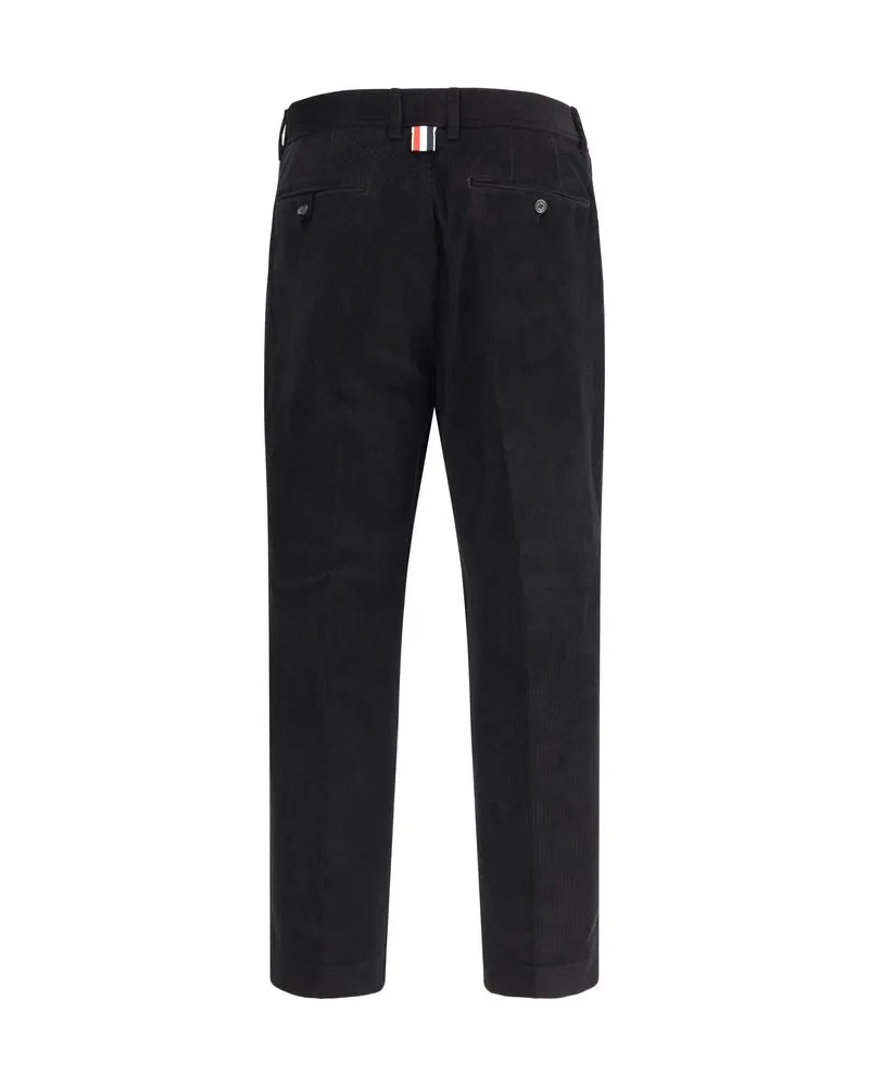 Thom Browne Men's Black Cotton Chino Pants Black