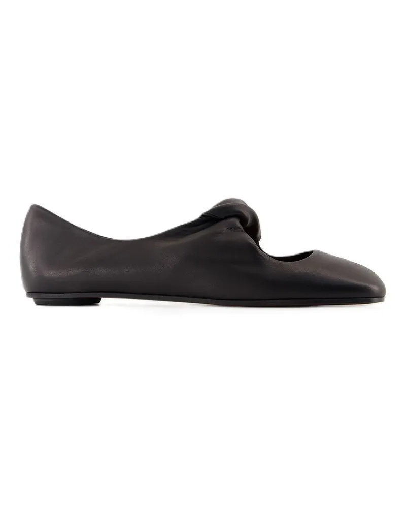 Alexander McQueen Women's Ballerinas -  Leather Black Calfskin Shoes Flat-Shoes Black