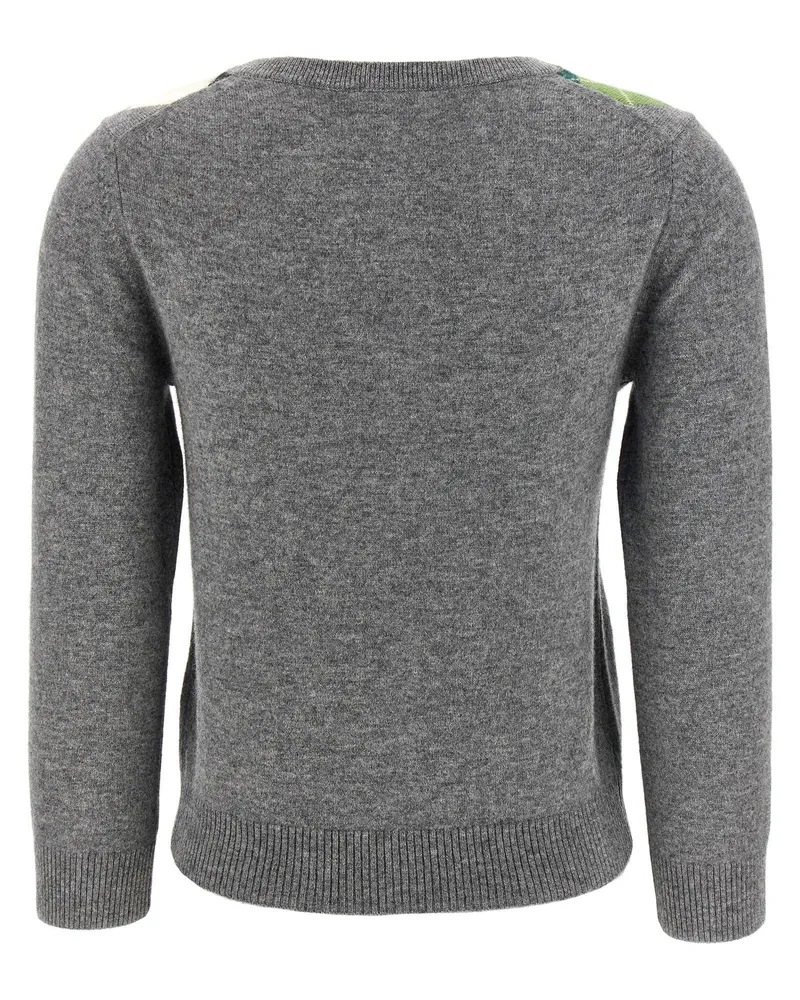 Ganni Argyle-Patterned Cardigan — Grey Grey