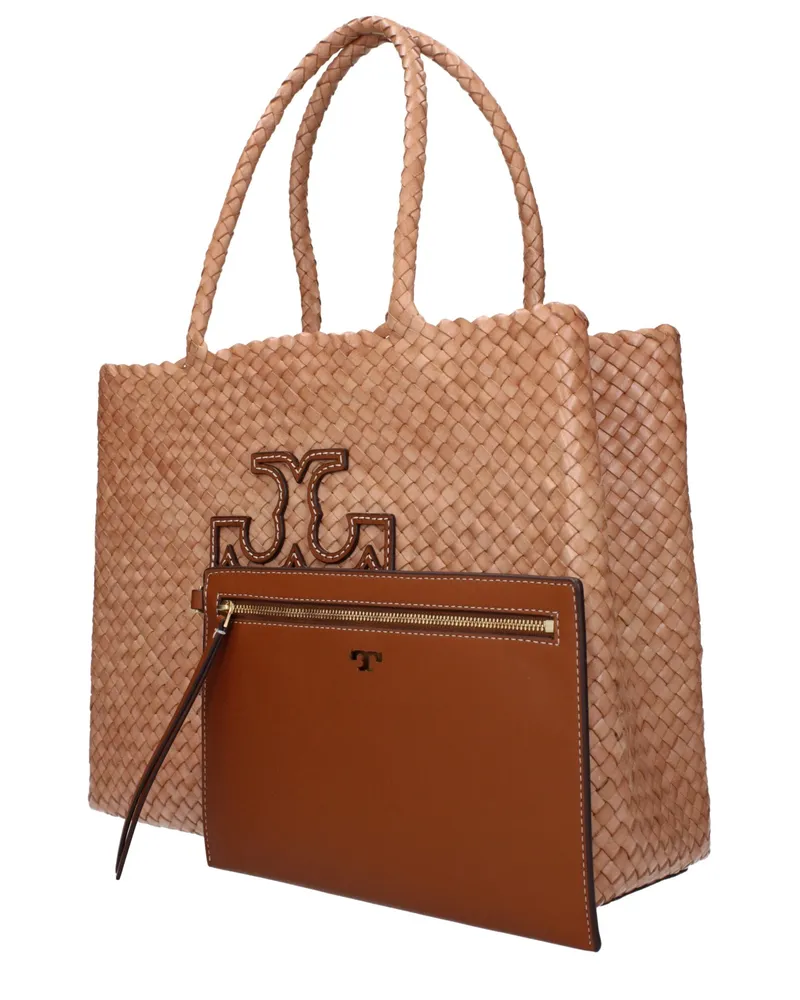 Tory Burch Woven Leather Shoulder Bag — Pink Pink