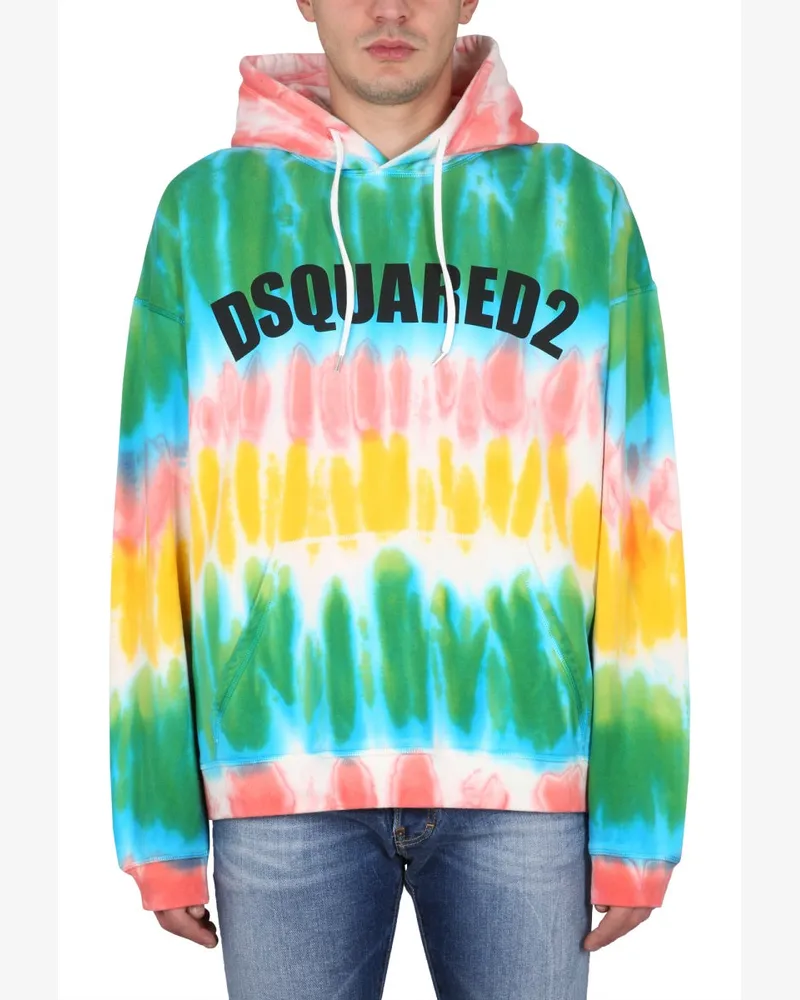Dsquared2 Logo-Embroidered Cotton Sweatshirt — Multicolor Multicolor