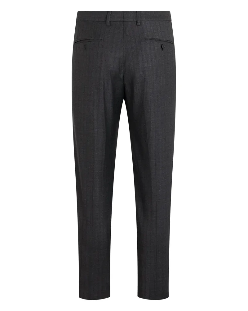 Dolce & Gabbana Virgin Wool Straight-Cut Trousers — Gray Gray