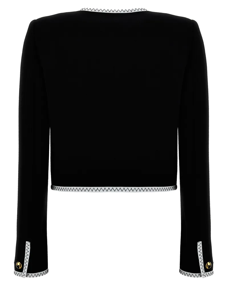 Moschino Women's Bicolor Viscose Full-Length Jacket Clothing Black