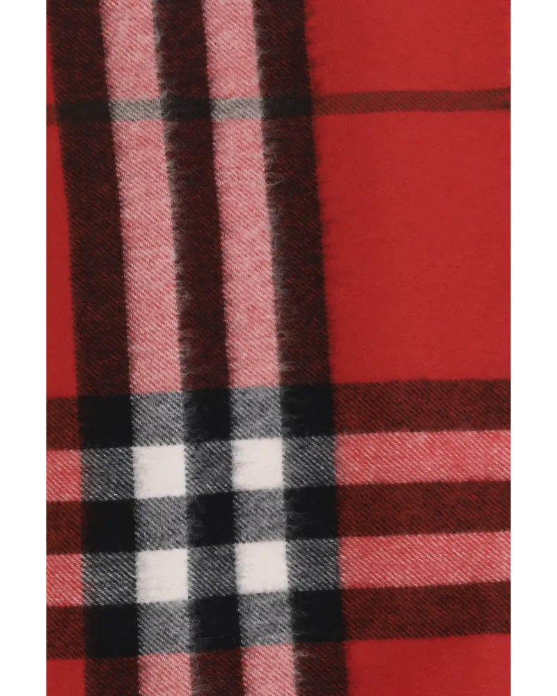 Burberry Check Cashmere Scarf — Red Red