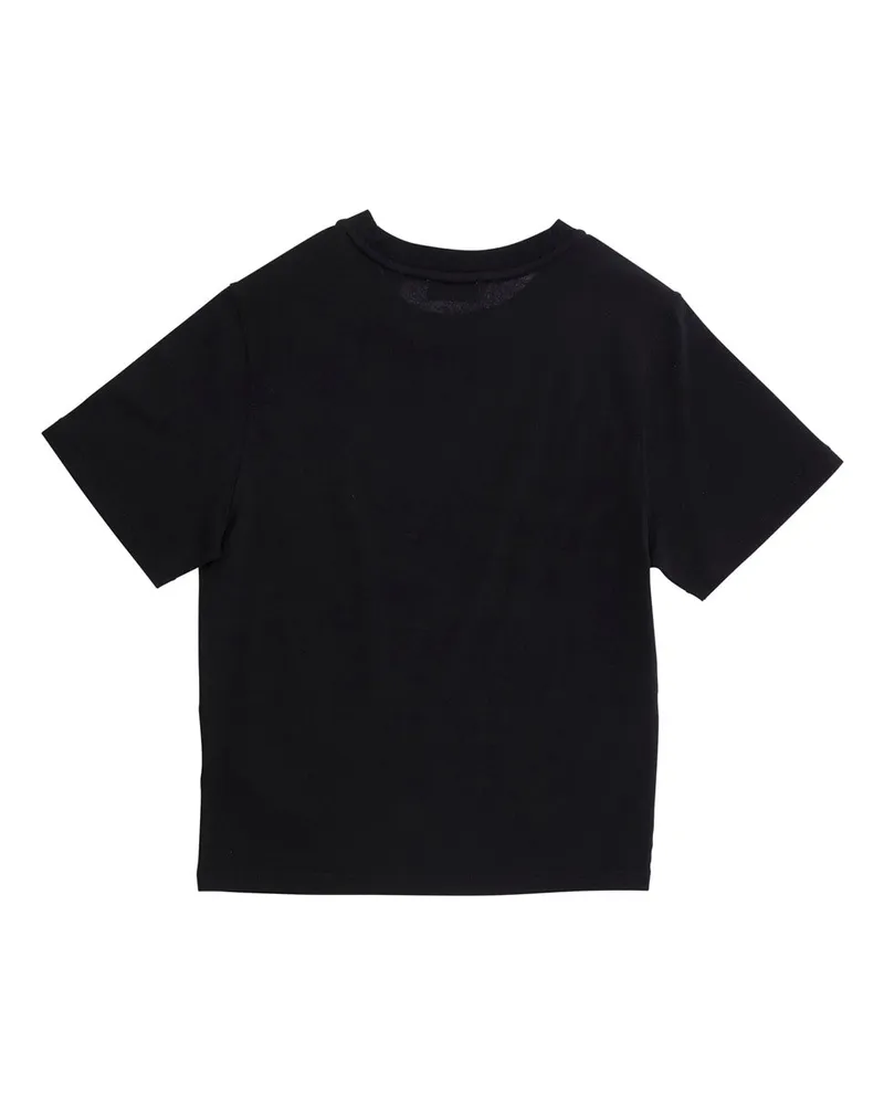 Burberry Logo-Embroidered Cotton T-Shirt — Black Black