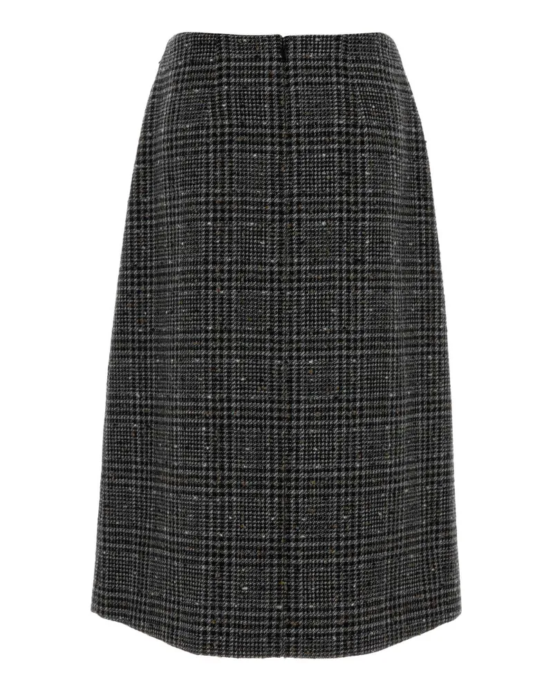 Fendi Women's Embroidered Tweed Skirt Tobacco-25 Gonne Brown