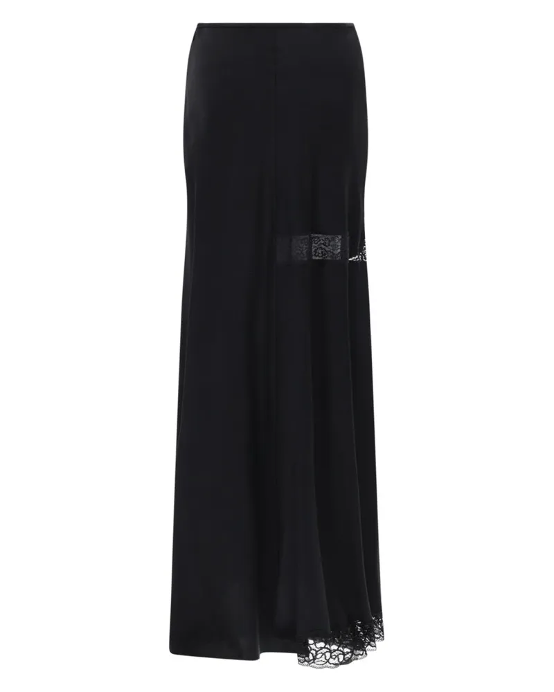 MSGM Lace-Detailed Skirt — Black Black