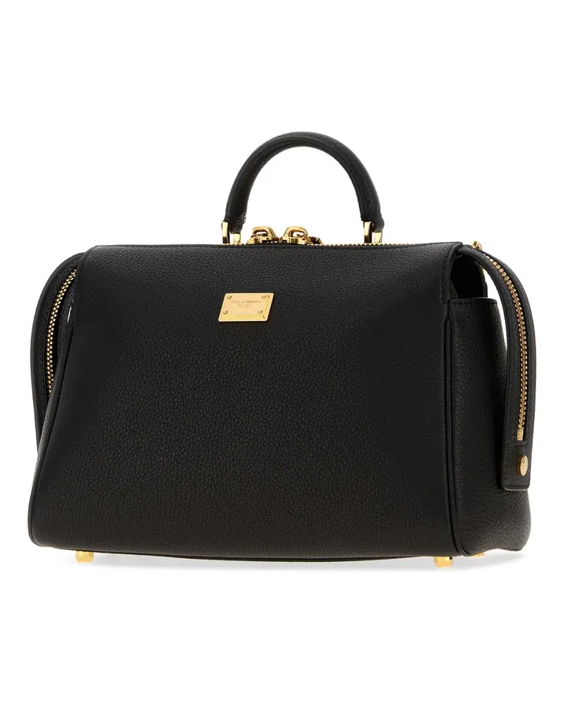 Dolce & Gabbana Women's Black Leather Vittoria Handbag Nero Borse A Mano Bag Black