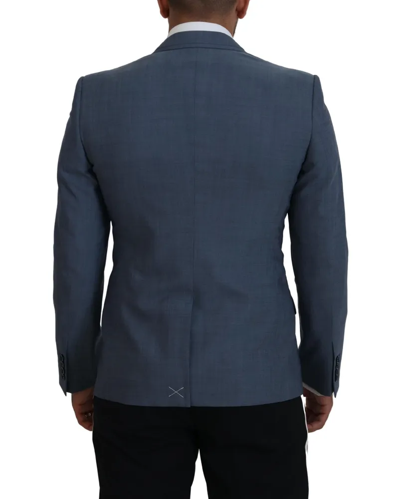Dolce & Gabbana Men's Blue Wool Stretch Slim Fit Jacket Blazer Clothing Blue