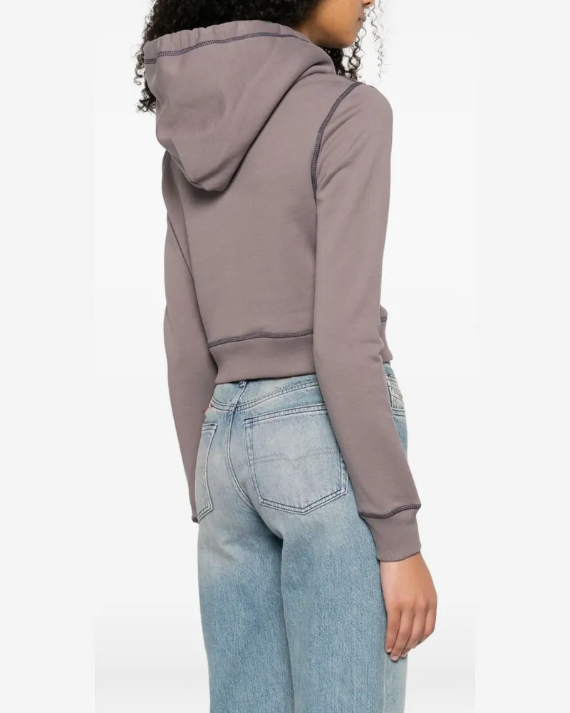 Diesel Heart-Graphic Cotton Hoodie — Grey Grey