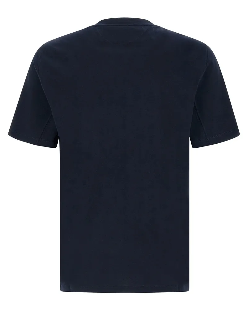 Brunello Cucinelli Printed Cotton Jersey T-Shirt — Navy Navy