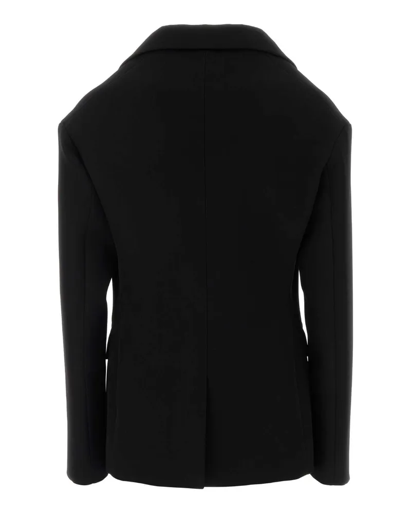 Balenciaga Double-Breasted Wool Blazer — Black Black