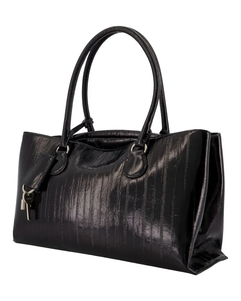 OSOI Women's Shell Brot Bag -  Leather Black Cowhide Handbags-Purses Black