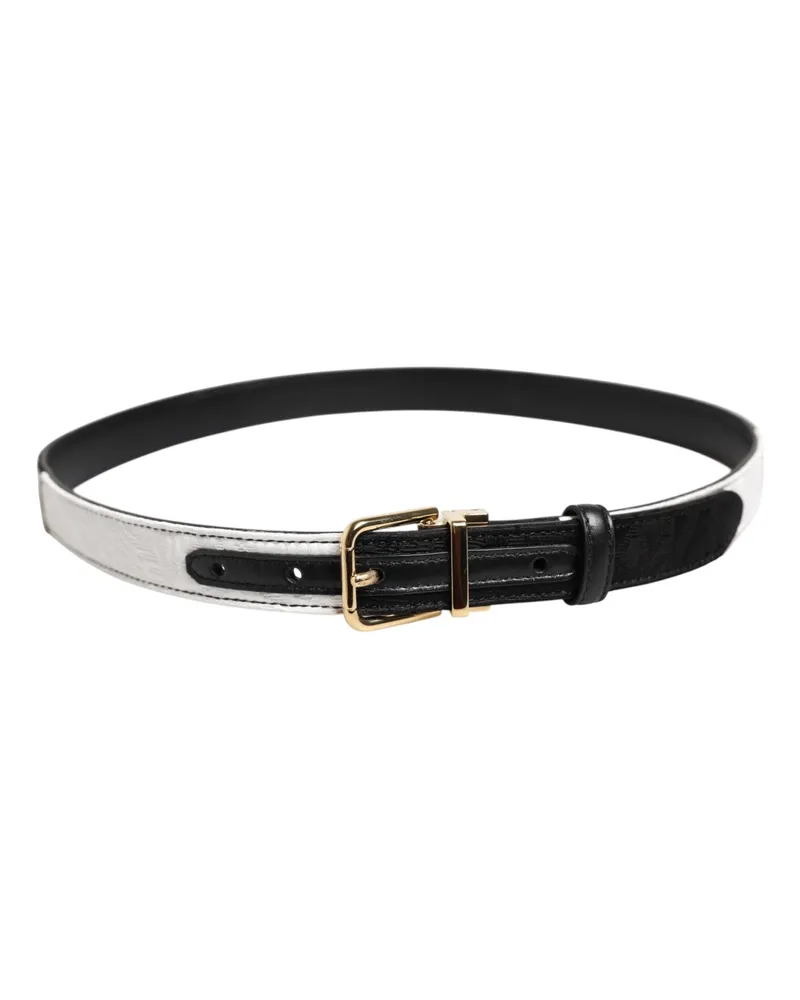 Dolce & Gabbana Women's Patchwork Leather Belt Black Calf Black