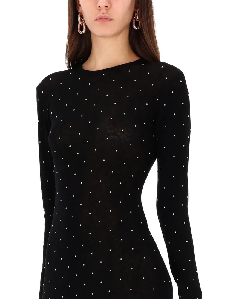 Paco Rabanne Second-Skin Effect Wool Dress — Black Black