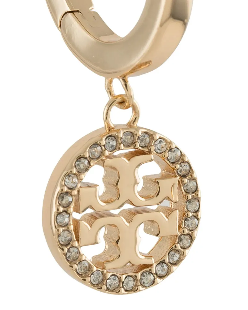 Tory Burch Pavé Crystal Drop Earrings — Gold Gold
