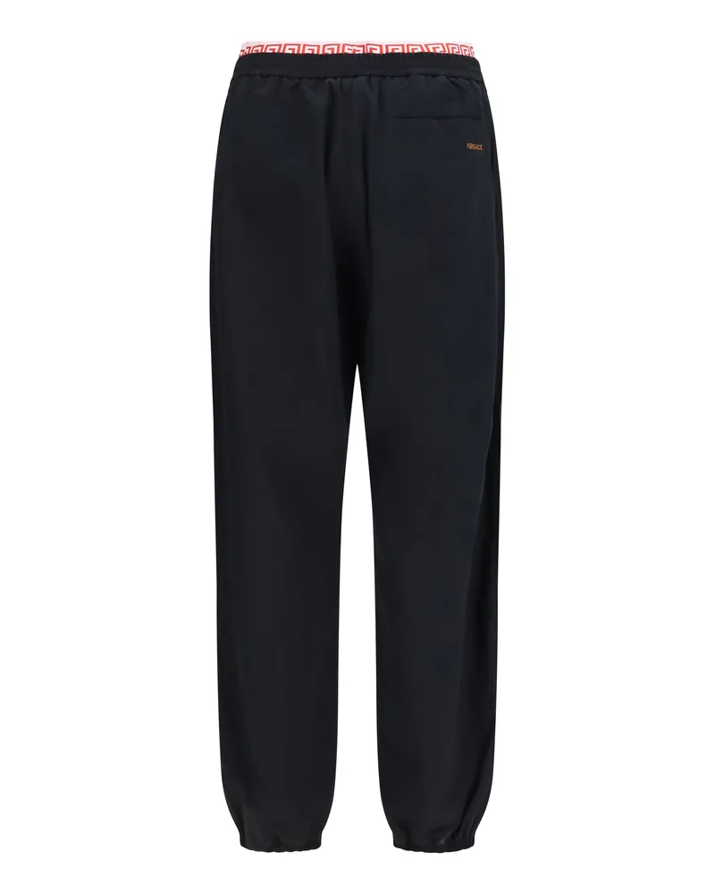 Versace Men's Nylon Jogger Pants Black Polyamide Trousers Black