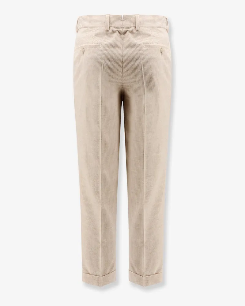 HUGO BOSS Men's Trousers Peet Pleat Corduroy Beige Cotton Beige