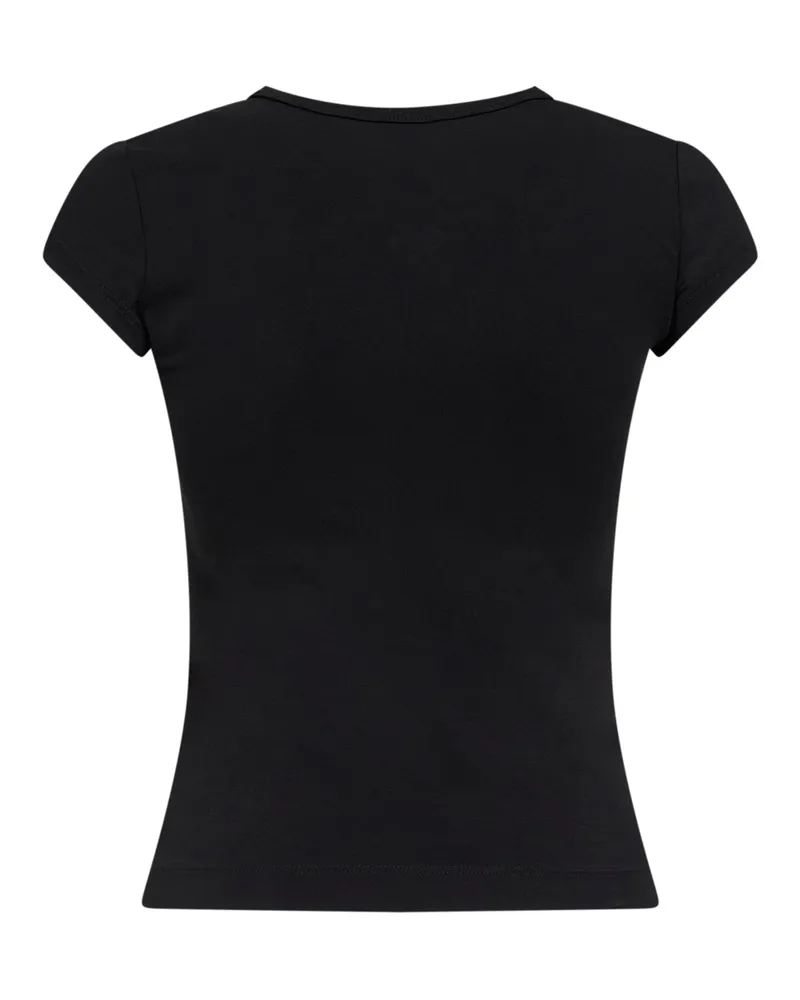 Diesel Women's T-Shirt T-Angie-Od Black Stretch Jersey Cotton T-Shirts & Jerseys Black