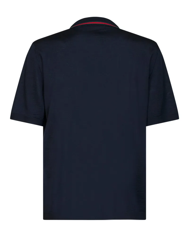 Gucci Men's Wool Polo Shirt Blue T-shirts And Polos Navy