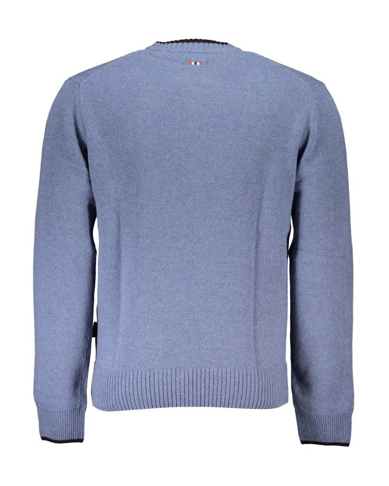 Napapijri Crewneck Knit Sweater — Blue Blue