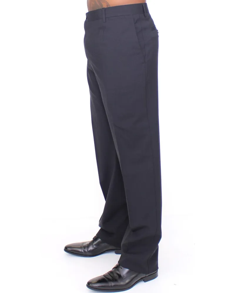 Dolce & Gabbana Men's Black Wool Stretch Pleated Pants Black