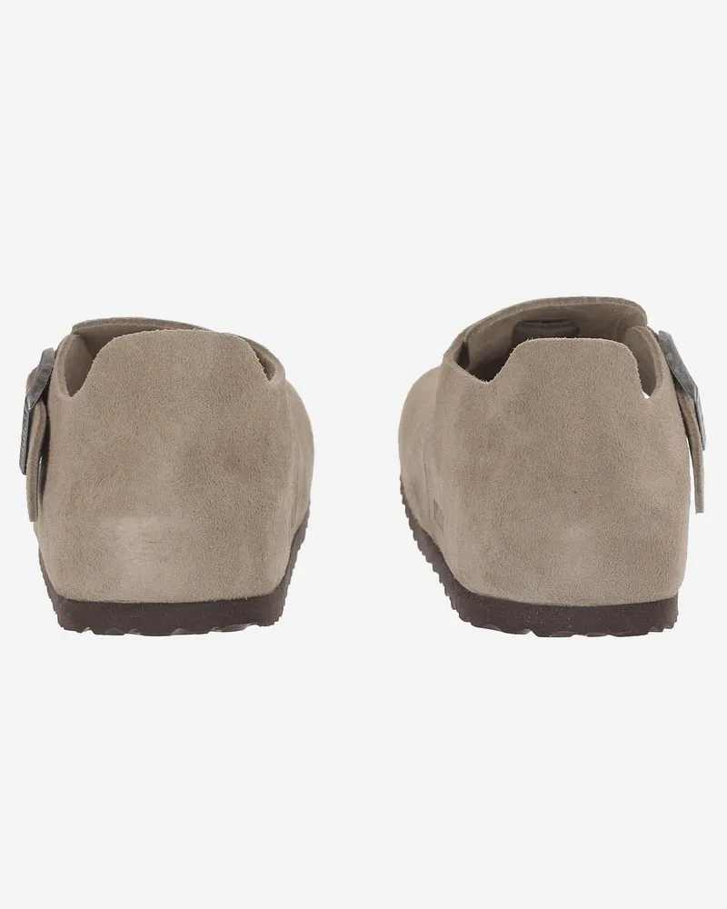 Birkenstock Unisex Mules London Suede Taupe Leather Sandal Taupe