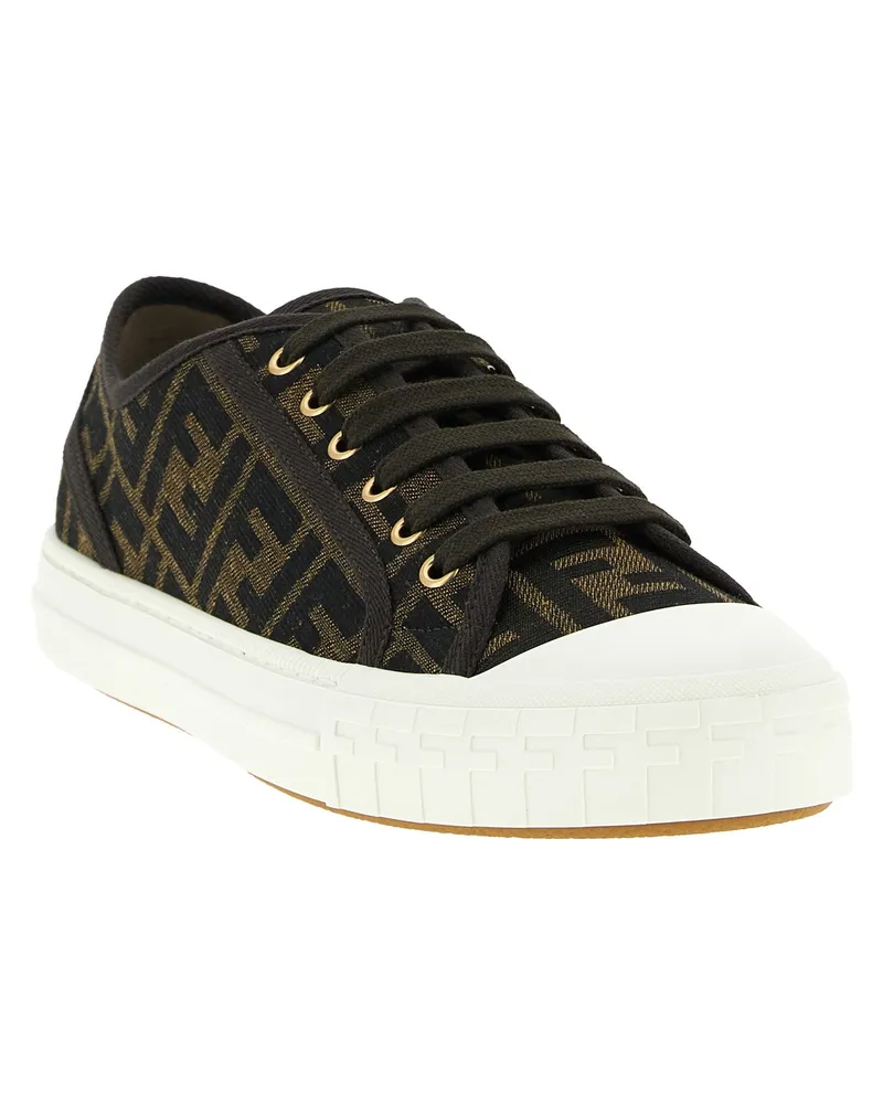 Fendi Logo Jacquard Sneaker — Brown Brown