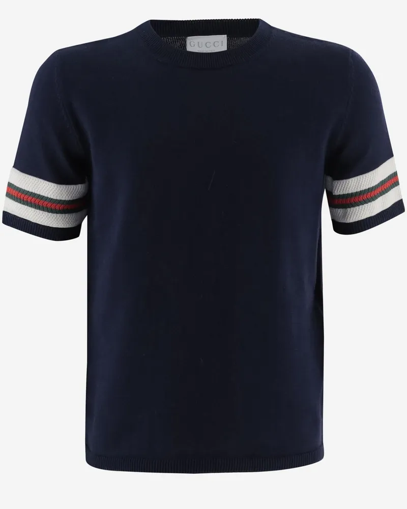 Gucci Boys' Cotton T-Shirt Navy Blue T-Shirts And Polos Navy