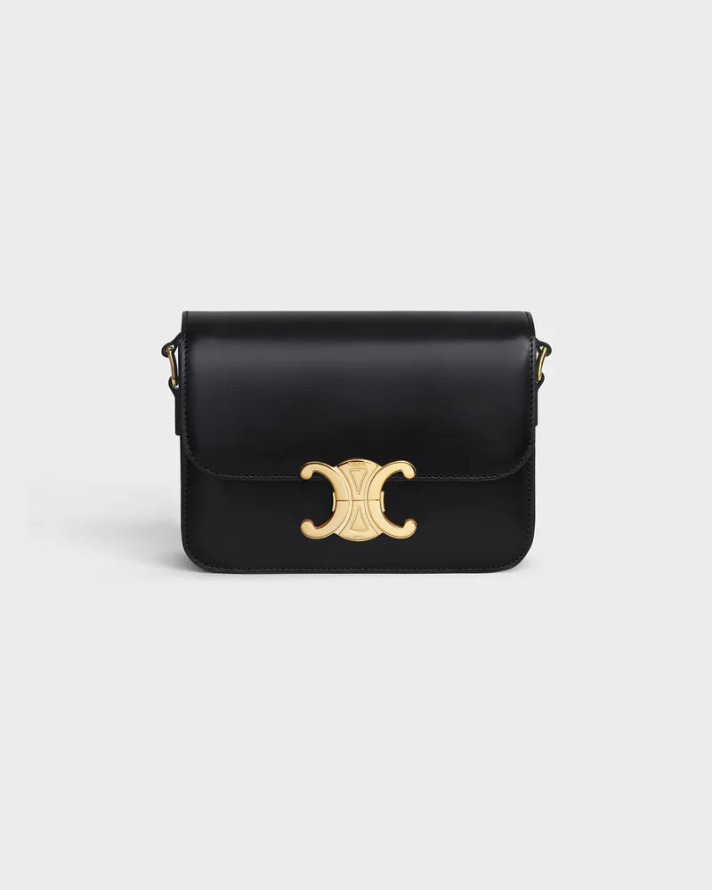 Celine Teen Triomphe Shoulder Bag — Black Black