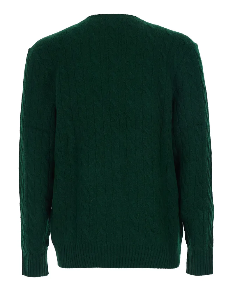 Ralph Lauren Men's Crew Neck Sweater Green Wool-Cashmere Tops Top Green