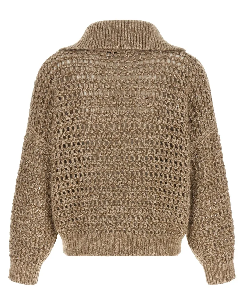 Brunello Cucinelli Dazzling Cardigan — Beige Beige