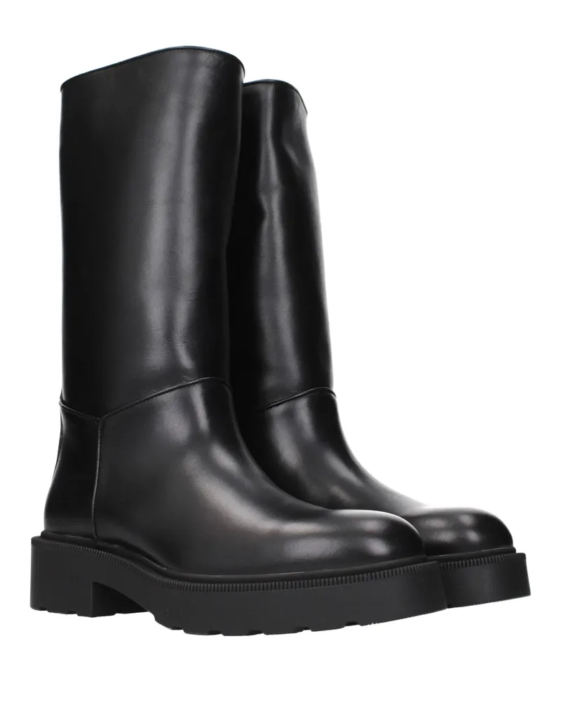 The Row Women's Black Leather Boots Black