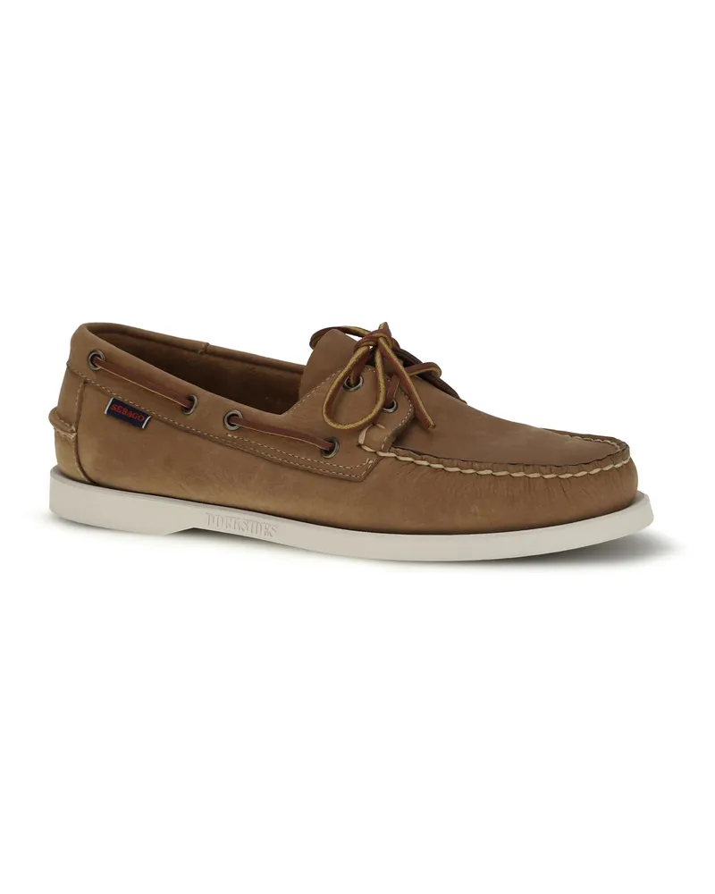 Sebago Men's Docksides Portland Crazy H Loafers Brown-Tan Lace Up Brown