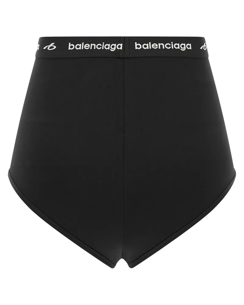 Balenciaga Logo-Embroidered Technical Briefs — Black Black