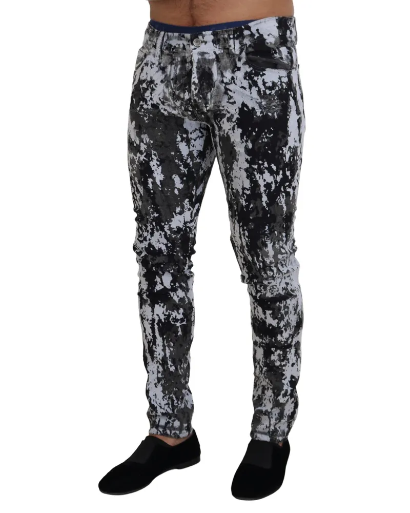 Dolce & Gabbana Men's Multicolor Cotton Tie Dye Skinny Denim Jeans Elastane Clothing Multicolor