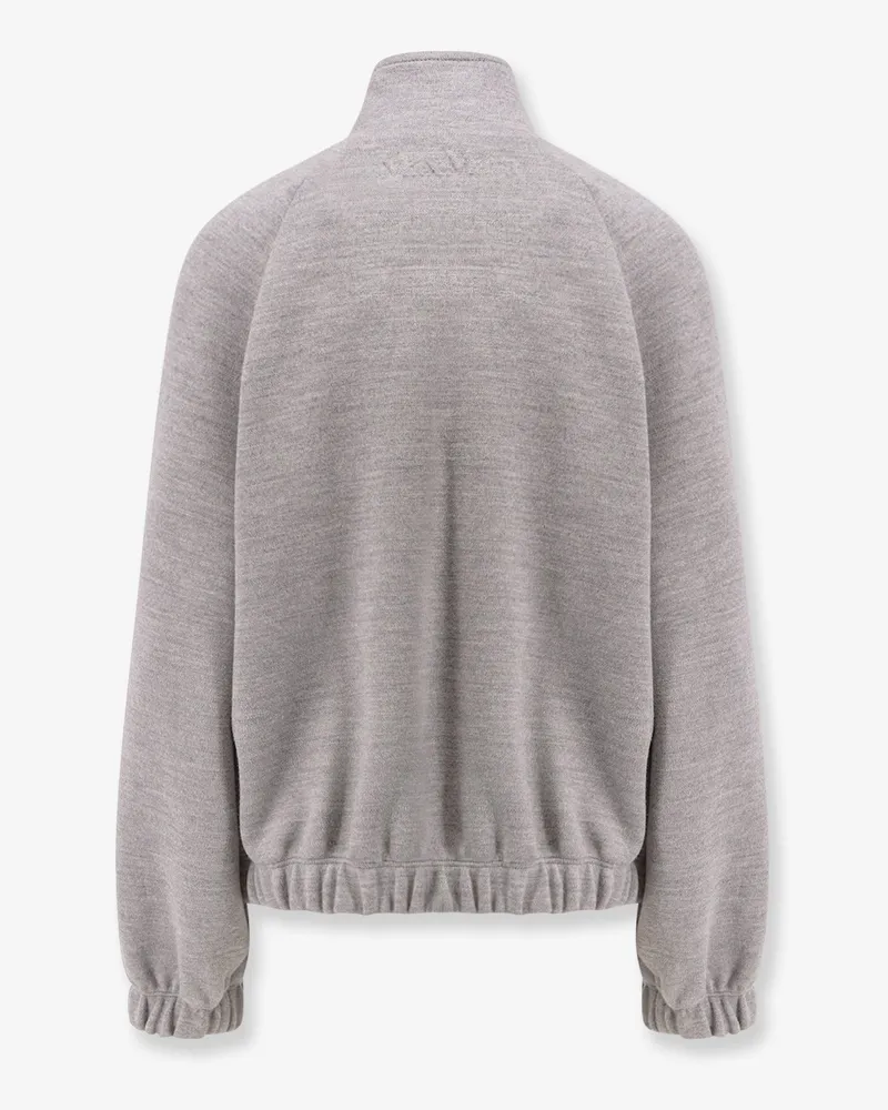 Max Mara Women's Sweatshirt Frine Double Wool-Cotton Grey Sweatshirts Sweater Gray