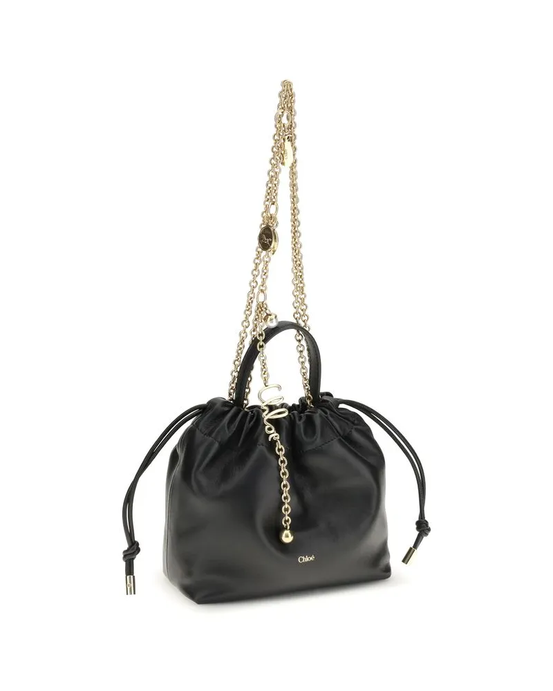 Chloé Women's Black Calf Leather Bos Taurus Shoulder Bag Black