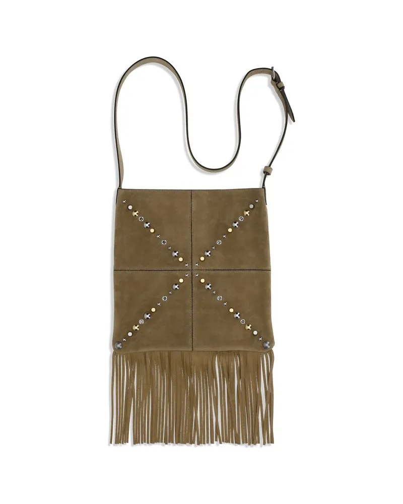 Valentino Garavani Men's Beige Calf Leather Bos Taurus Shoulder Bag Beige