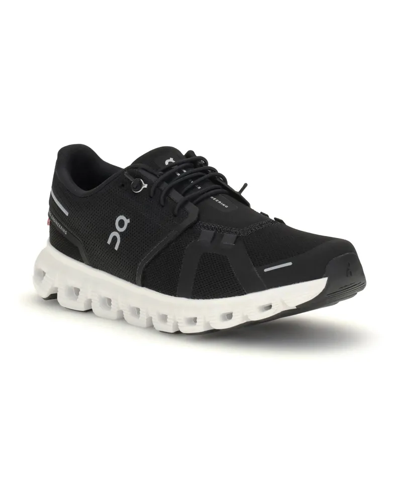 ON Women's Sneakers Cloud 6 Black-White Upper: Polyester Trainers Black/white Black