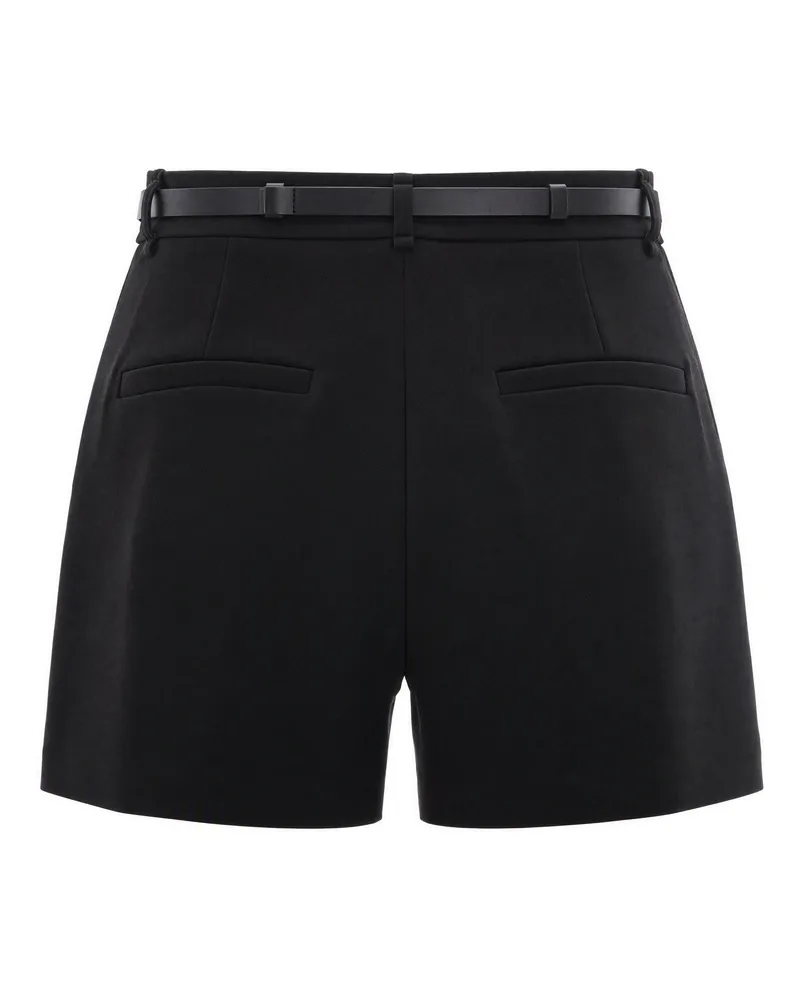 Elisabetta Franchi Belted Crêpe Shorts — Black Black