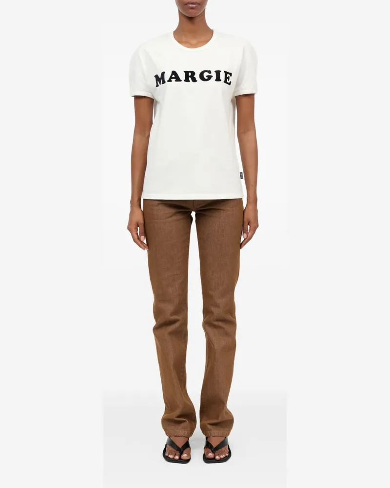 Maison Margiela Logo Print Cotton T-Shirt — Off-White Off-white